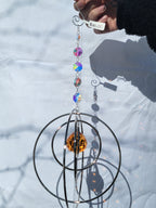 Five Orb Crystal Suncatcher - Silver