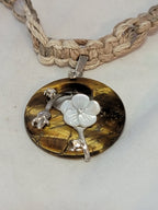 Tiger's Eye with Flower Necklace