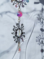 Triple Rainbow Sun with Crystal Star Suncatcher