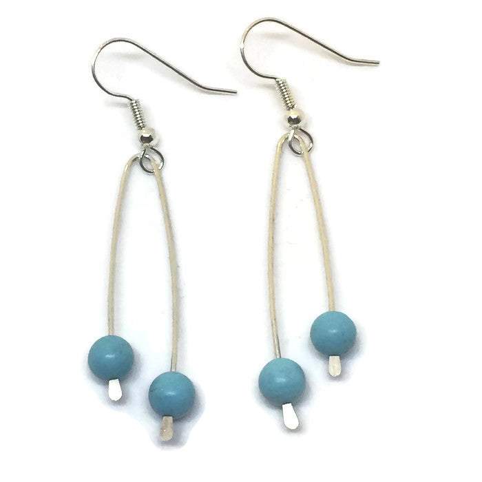 Turquoise Howlite Paddle Earrings