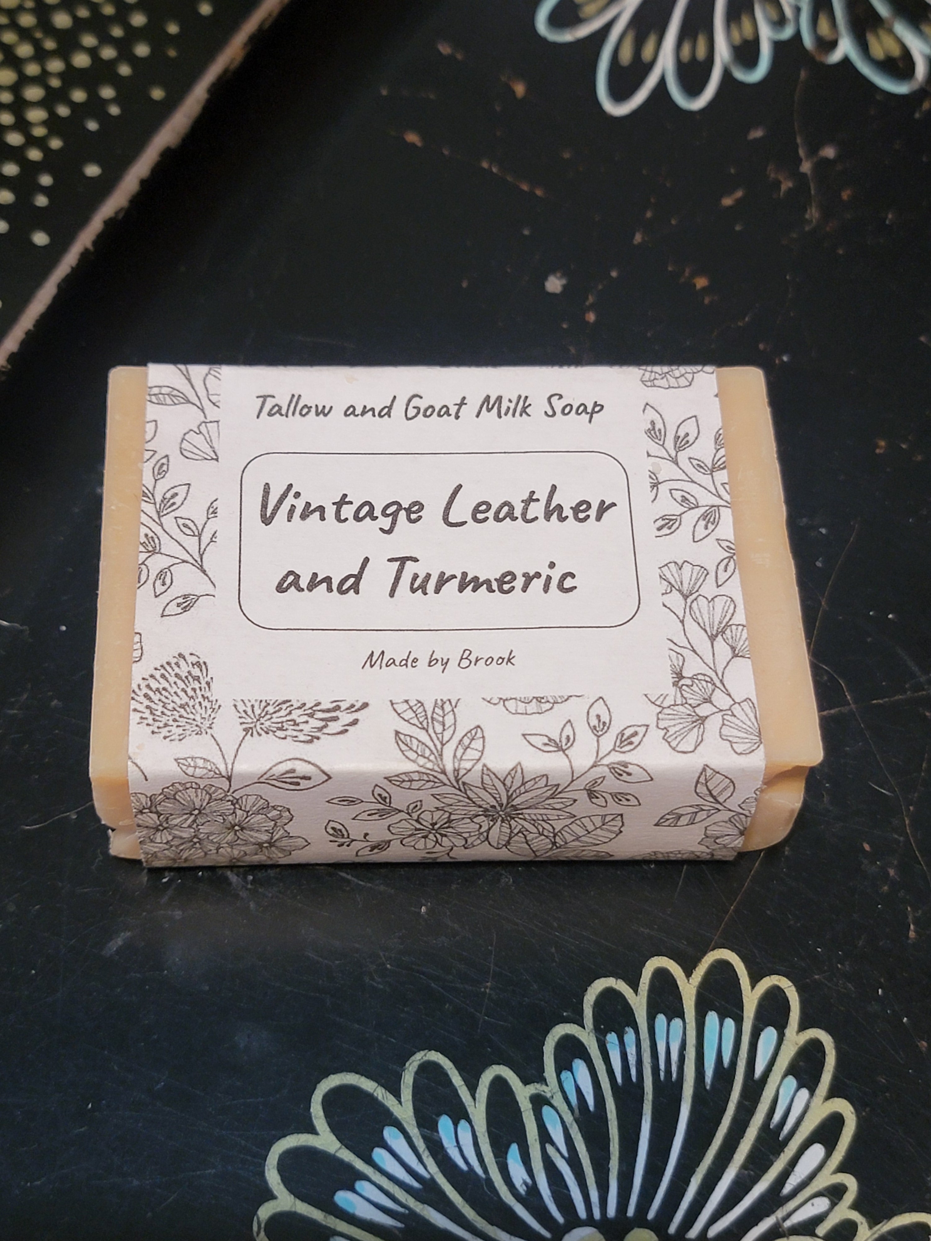 Vintage Leather & Turmeric Bar Soap