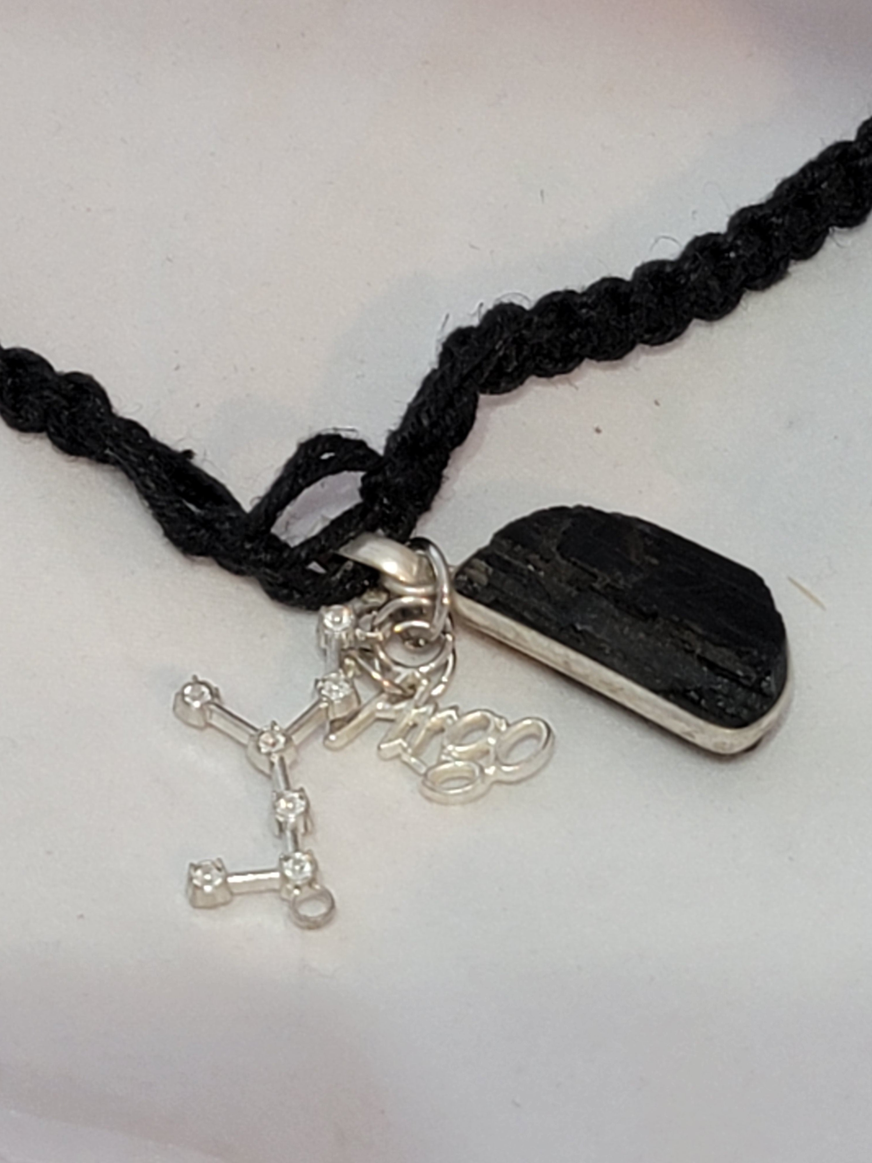 Virgo Black Tourmaline Zodiac Necklace