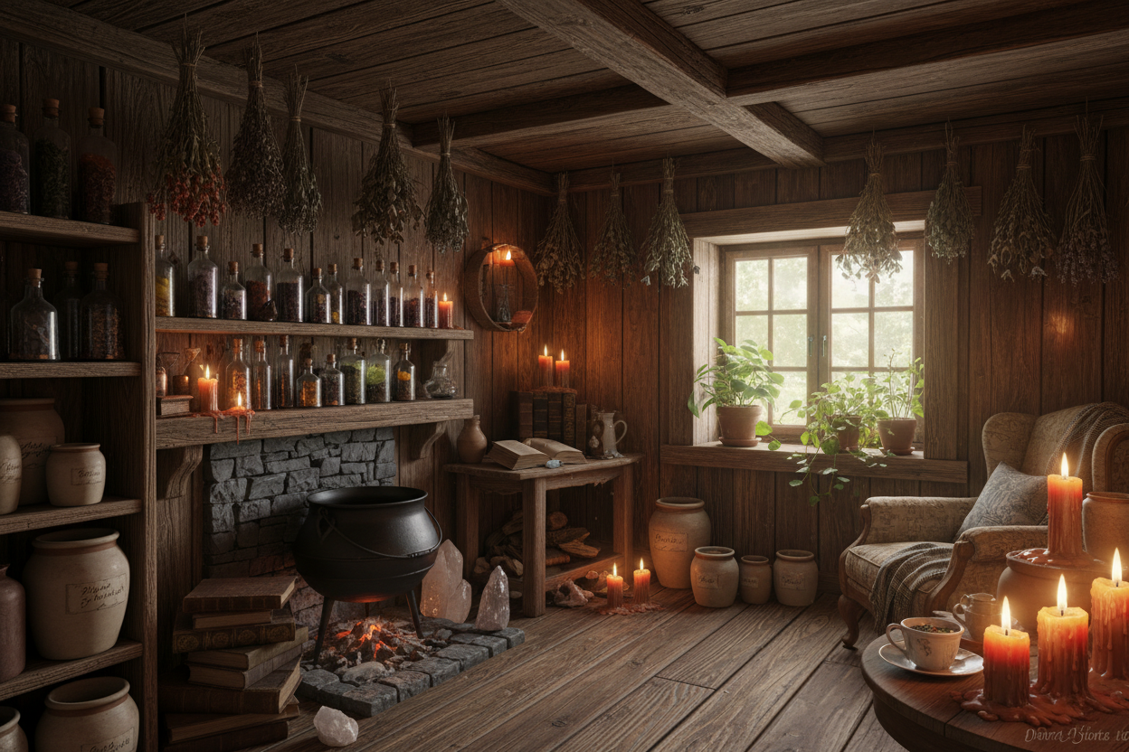 Realistic Witch's Cottage Interior