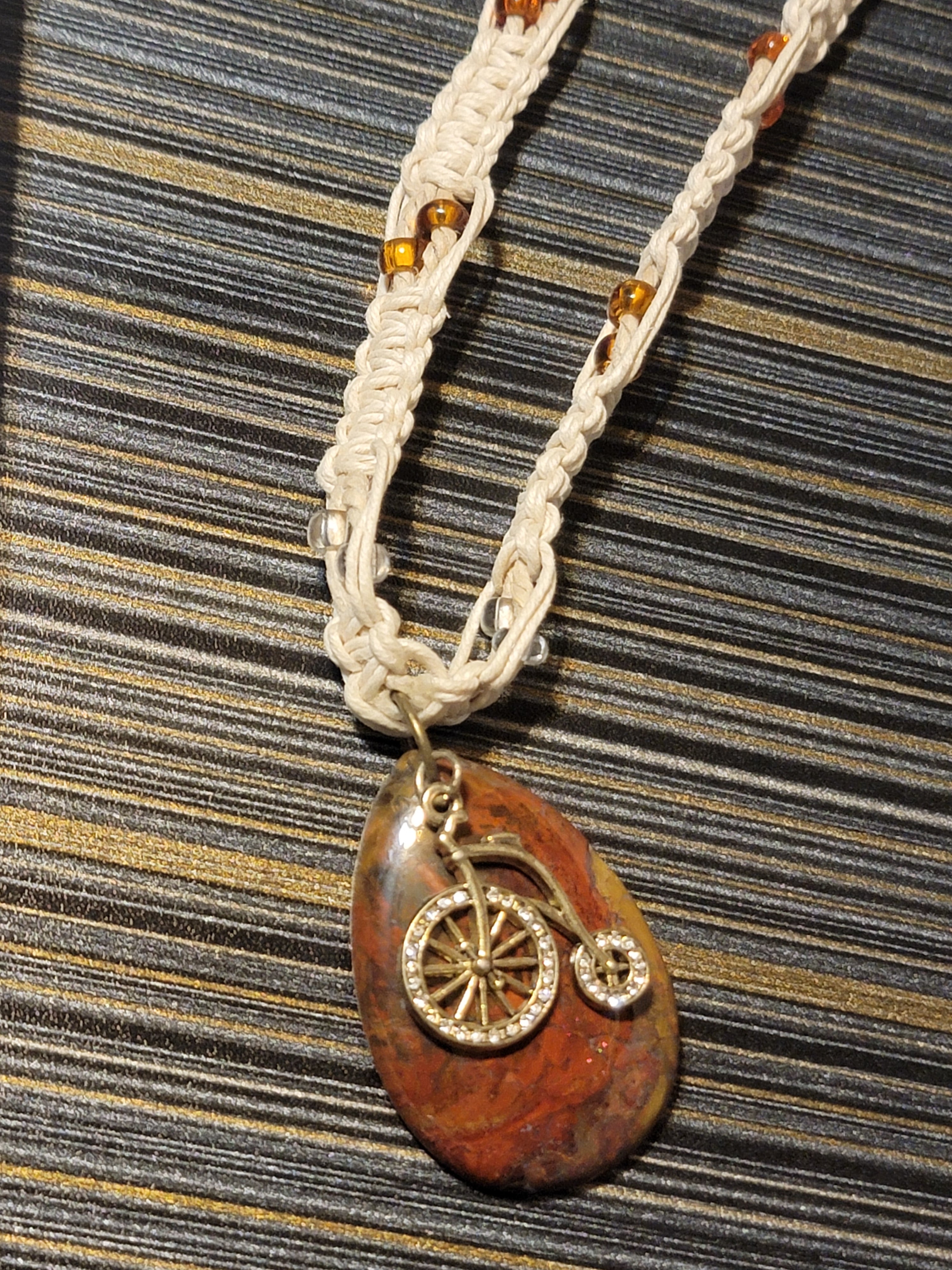 Red Jasper, Bicycle Necklace